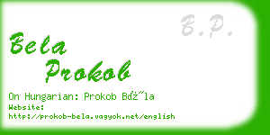 bela prokob business card